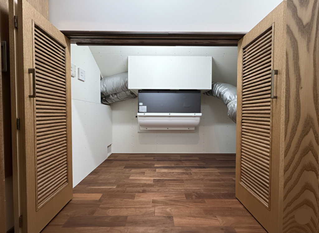 エアコン1台で全館空調、マツミハウジングが換気一体型の新技術を公開