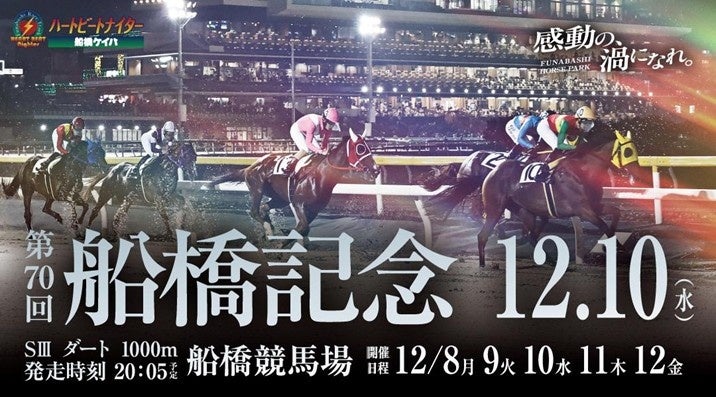 船橋ケイバ第9回開催 12/8〜12/12は全レース短距離 10日に1000m重賞「船橋記念(SIII)」