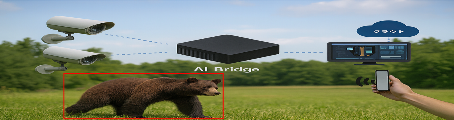 既存カメラに後付けAIでクマ検知 アイタス・ジャパン「AI Bridge」が二重解析で最大99%精度