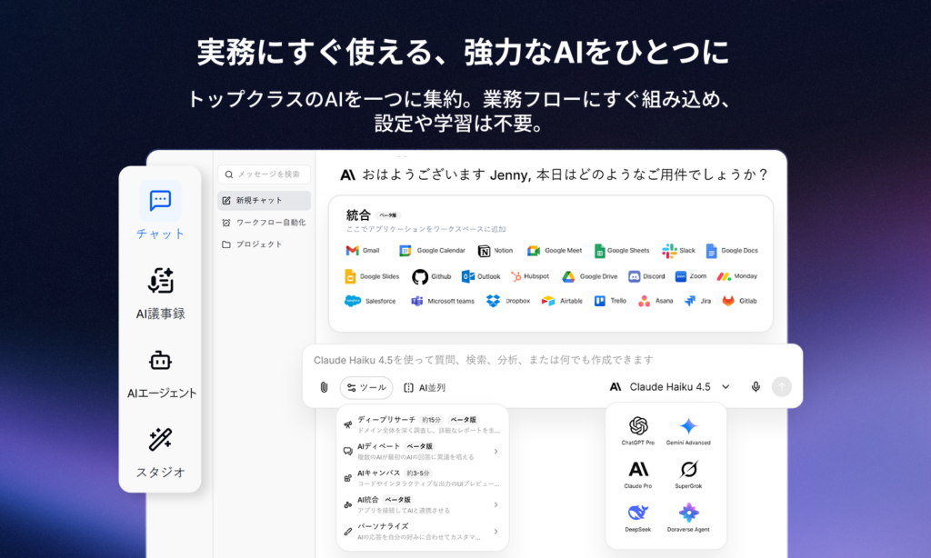 10種超のLLMを統合する法人向けAI基盤「Doraverse」v1.0提供開始、月6ドルから