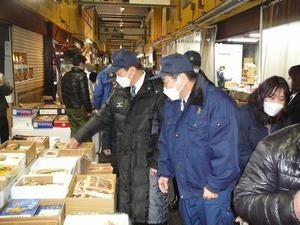 大宮市場を年末一般開放、12月25〜30日に新鮮な農水産物を販売 26日に市長ら視察