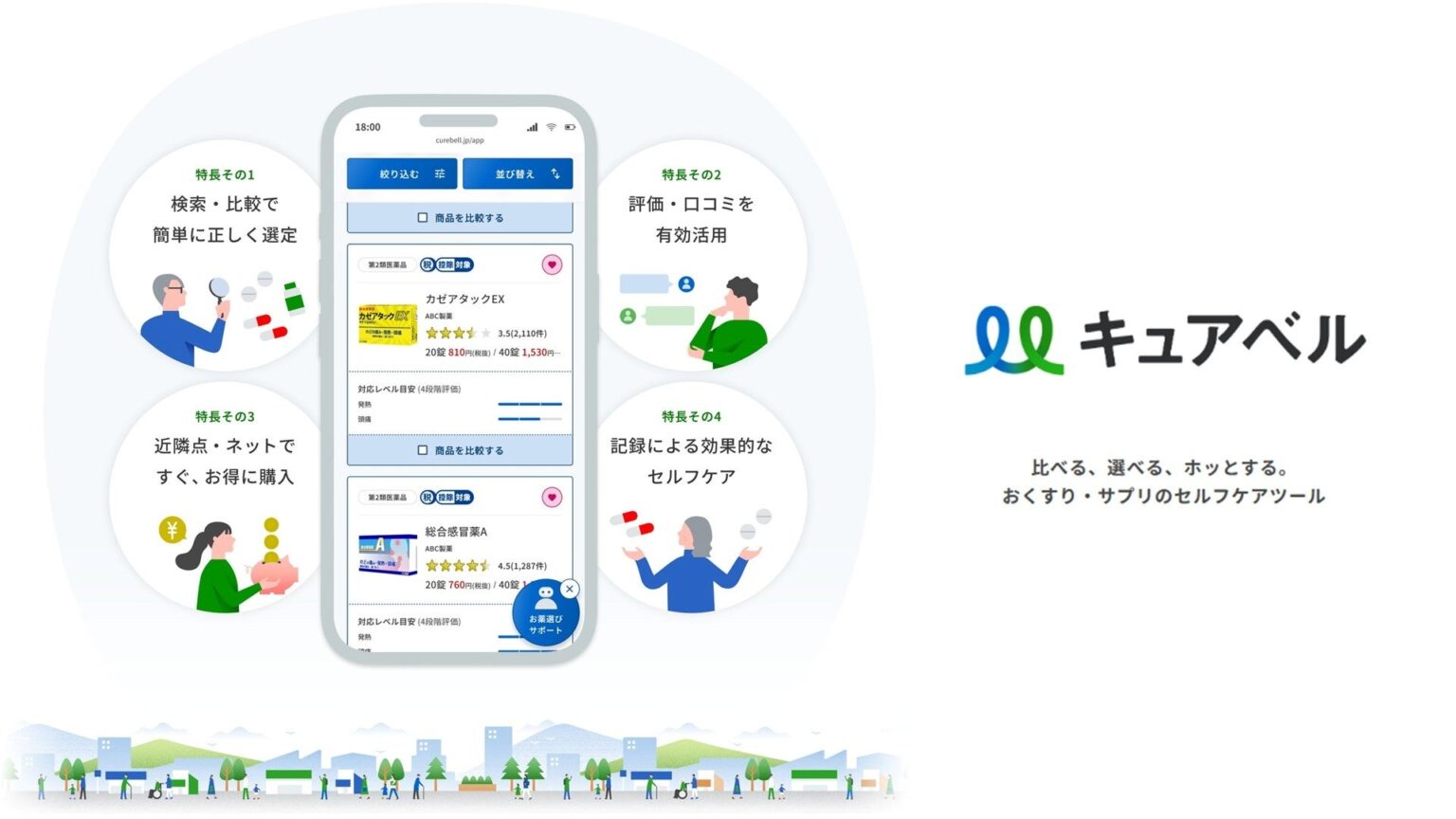 市販薬・サプリ選び支援「キュアベル」が大規模刷新 購入連携とセルフケア機能を拡充