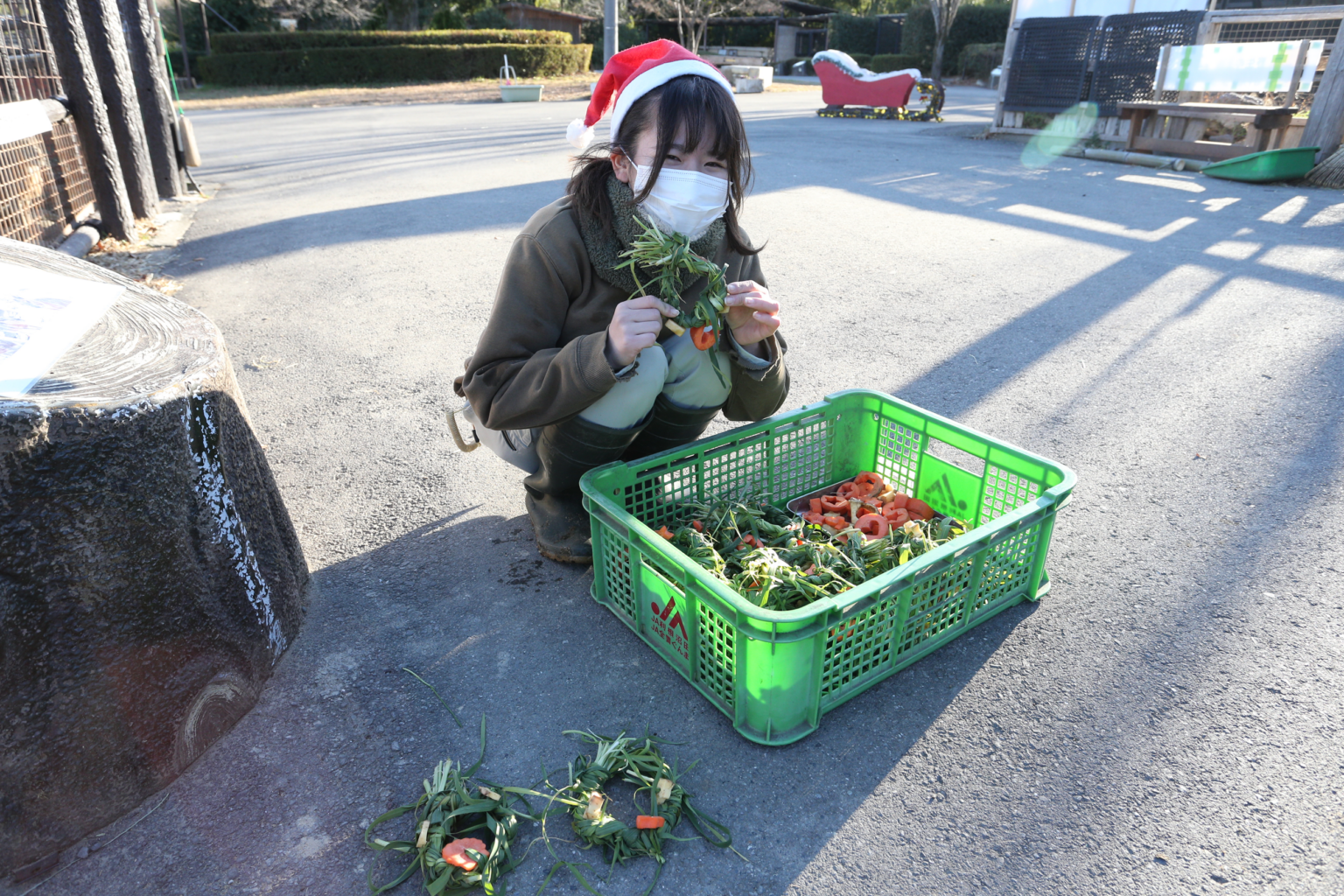 群馬サファリパーク、週末限定のクリスマスイベント開催 子どもへエサ配布や抽選会も