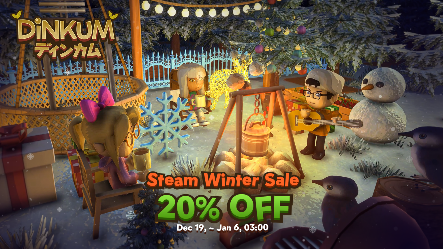 DinkumがSteamウィンターセール2025で最大30%オフ、ホロライブVTuber配信も