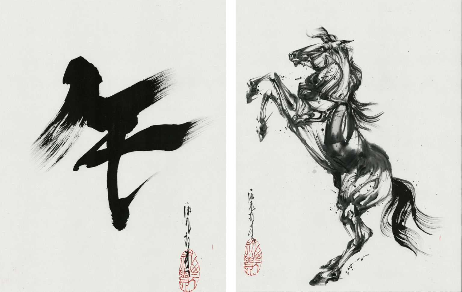 豊川稲荷本殿前で干支「午」を奉納ライブペイント、12月28日正午に西元祐貴氏