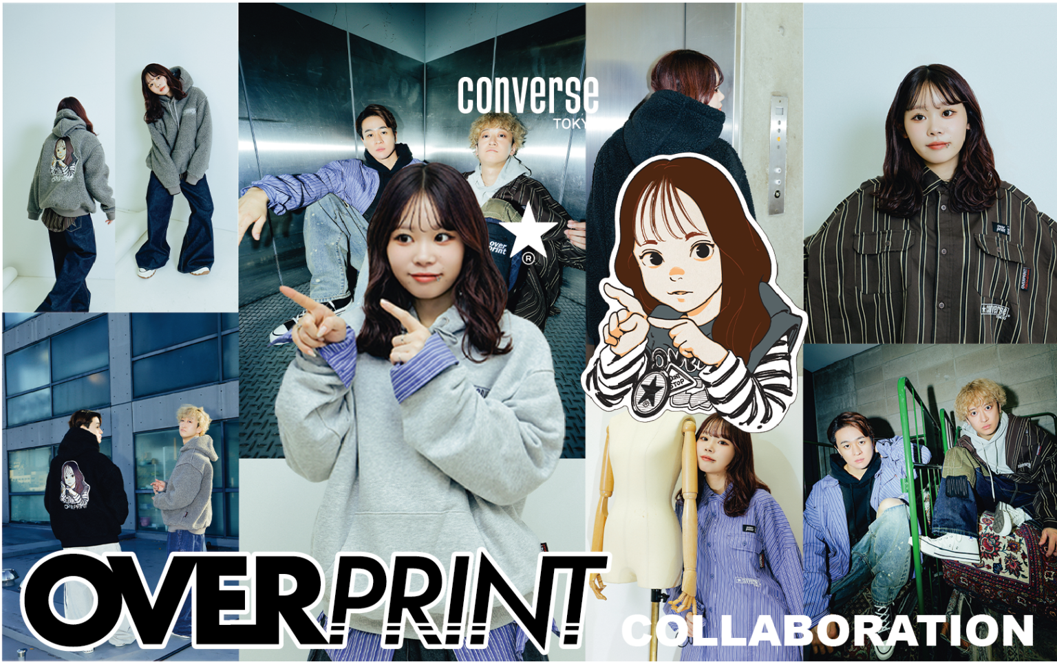 CONVERSE TOKYO×over print×COTOH、第3弾コラボで描き下ろしグラフィックフーディーなど発売