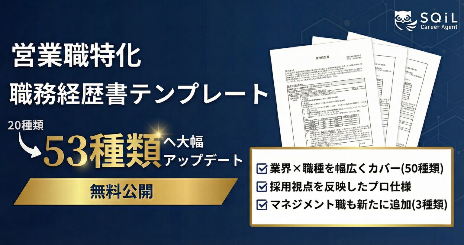 セレブリックス、営業職向け職務経歴書テンプレートを53種に拡充し無料公開
