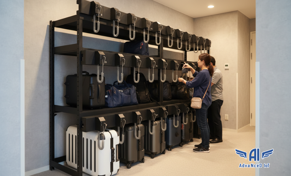 宿泊施設向け「セルフ荷物預かり」に新筐体、ラック一体型で最大15個収納