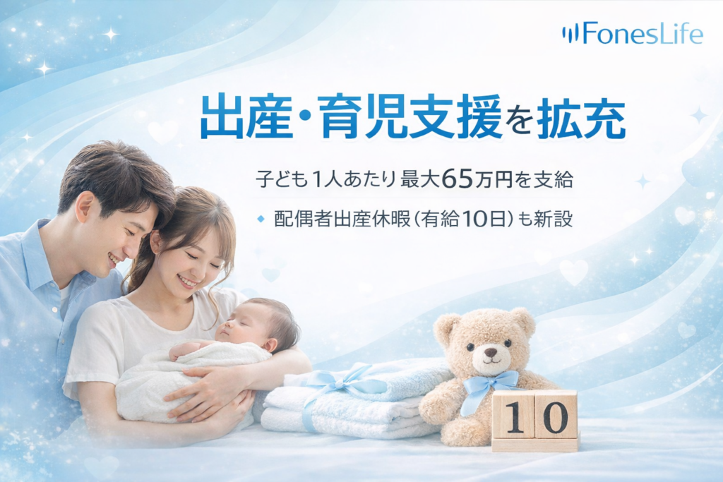フォーネスライフ、出産・育児制度を拡充 子ども1人最大65万円支給と配偶者出産休暇10日を2026年元日から適用
