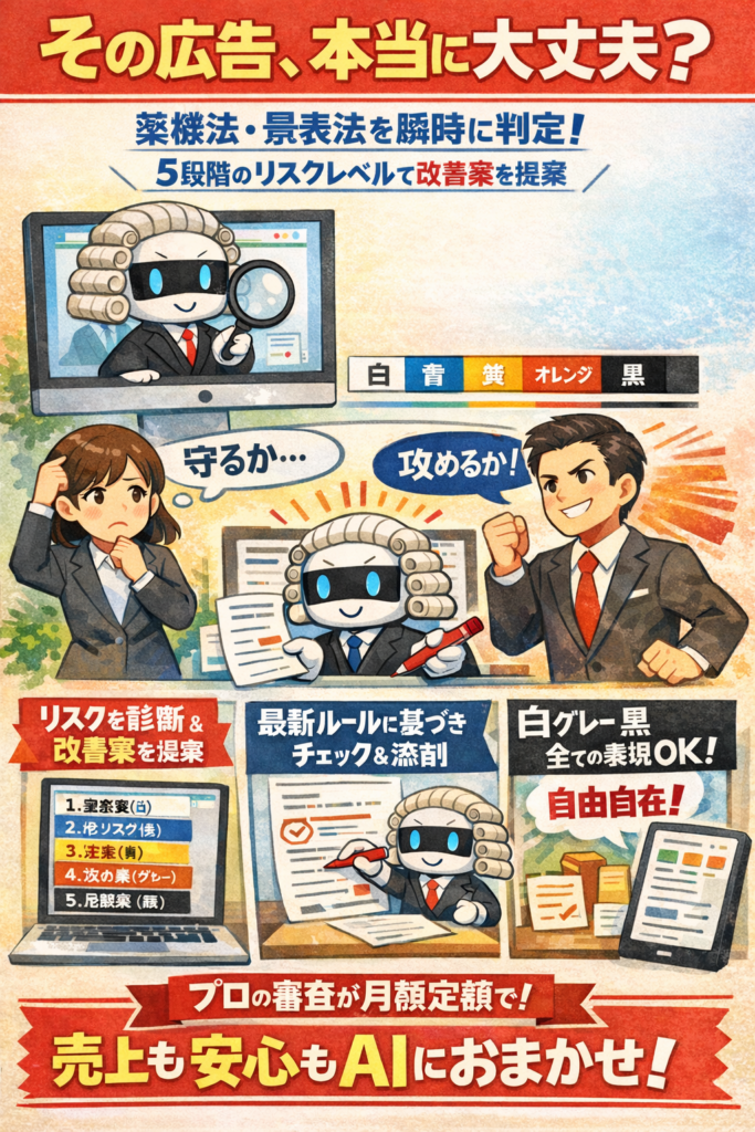 医療・健康広告の薬機法リスクをAI判定、Legal AIが「AIリーガルチェック」提供開始