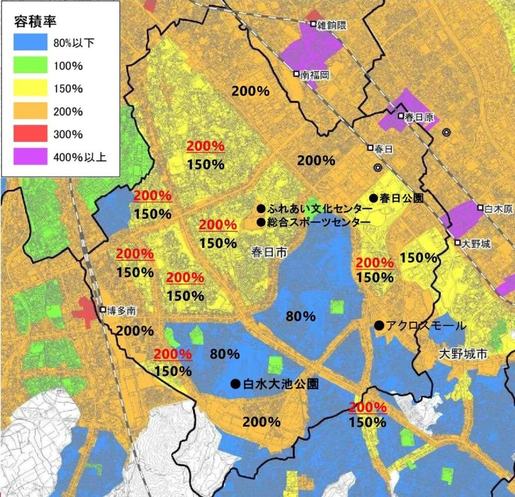 春日市、中高層住居専用地域の容積率を150%から200%へ緩和 既存不適格の解消狙う