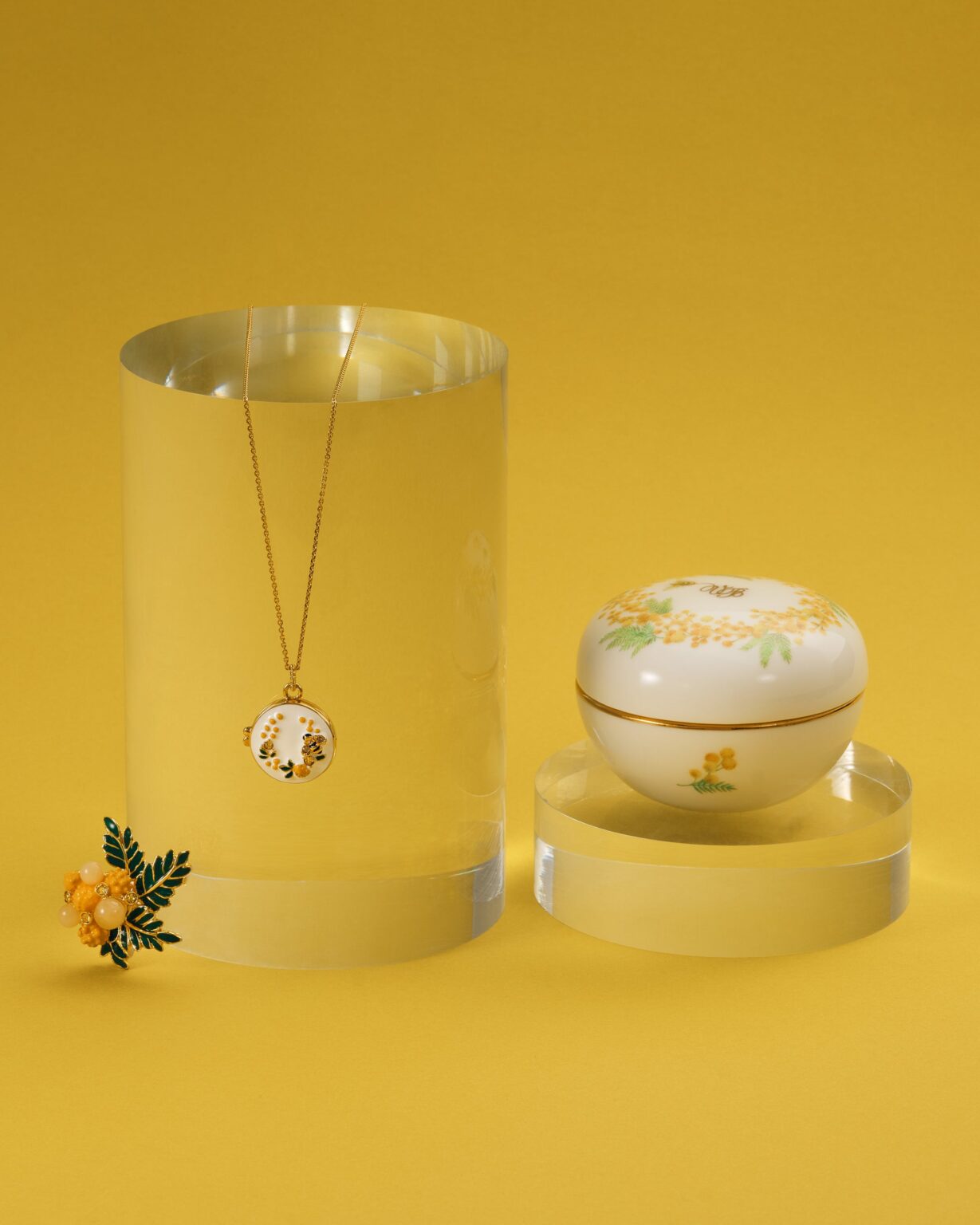 ヴァンドームブティック、ミモザ新作とノリタケ製ボンボニエールのセット発売