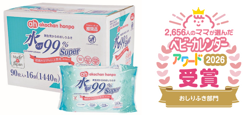 アカチャンホンポ「水99%Super」おしりふき部門で2位 2,656人投票のアワード2026