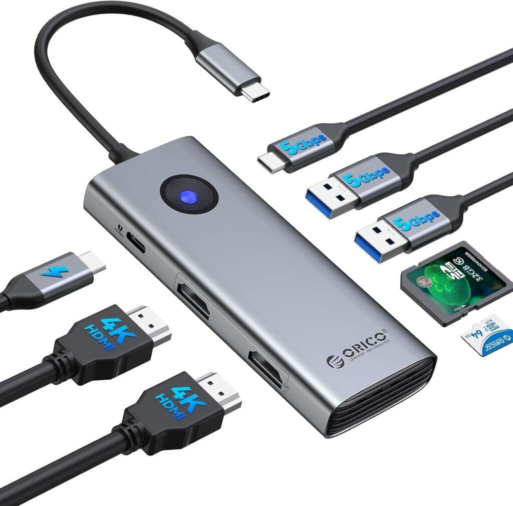 ORICOの8in1 USB-Cドック、デュアルHDMIで最大4K/60Hz Amazonで51%OFF