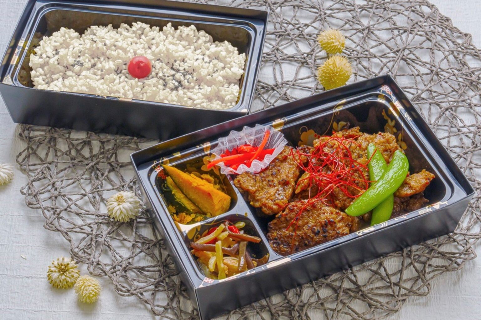 法人・社食向けに植物性高級弁当3種 WB Burgers Japanが結膳で提供開始