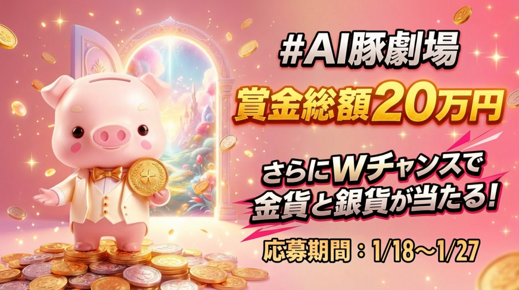 AI動画コンテスト「#AI豚劇場」1月18日開始 X投稿で応募、賞金総額20万円