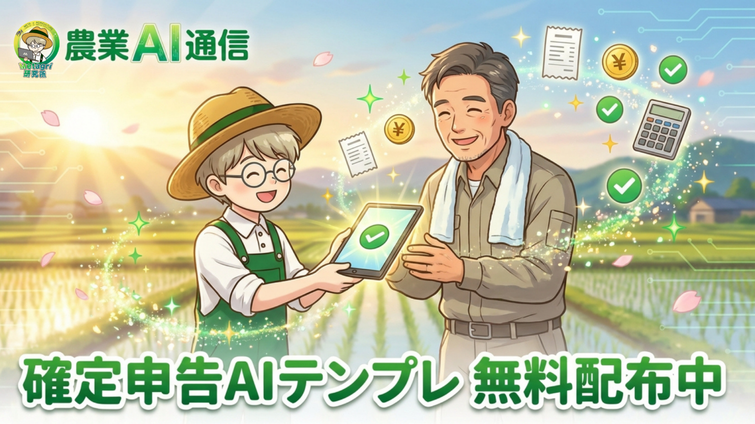 農家向けAIメディア「農業AI通信」、確定申告向けAIテンプレ16本を無料配布