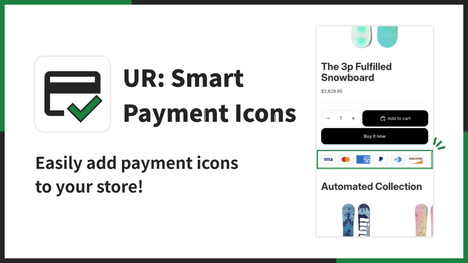 UnReact、Shopify向け「UR: Smart Payment Icons」公開 決済アイコンをノーコードで任意位置に表示