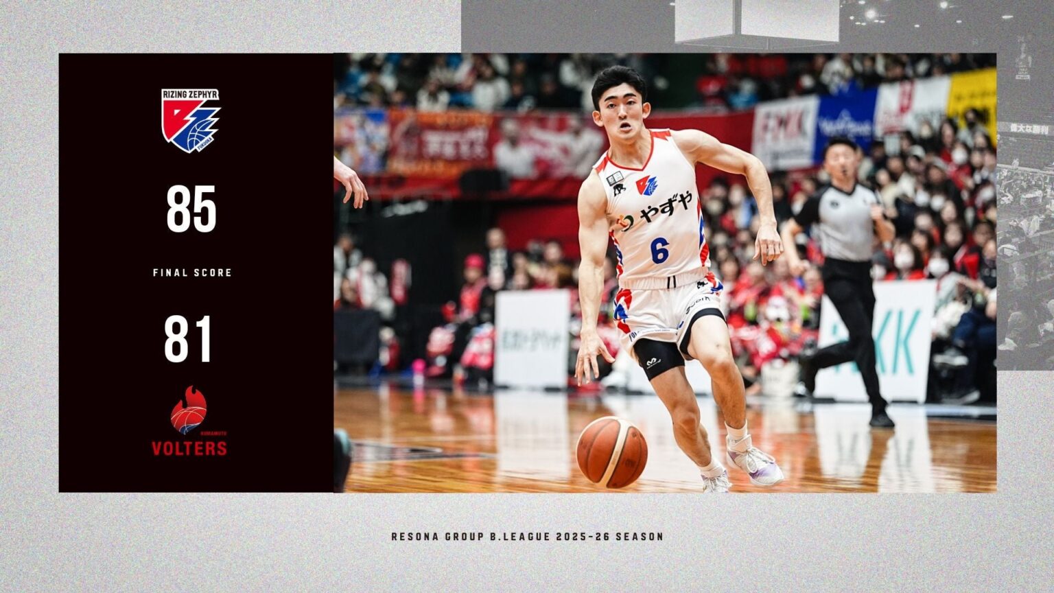 福岡が熊本に85-81で競り勝つ 西川はB2通算2000得点到達