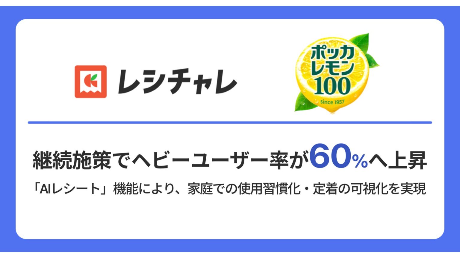 クラシル「レシチャレ」、AI解析でポッカレモン100の購買・使用定着を可視化 出現率最大167%増