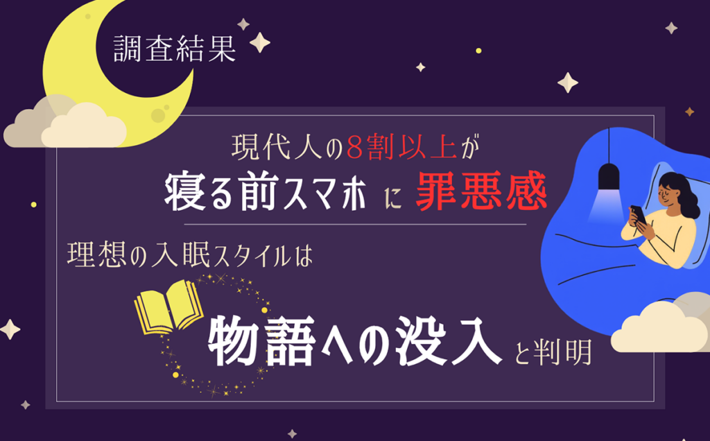 寝る前スマホ「目的なく見続ける」86.5% 罪悪感82.1%、理想は紙の本78.4%—オーケーウェブ調査