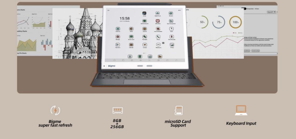 Bigme、4G対応の10.3インチカラー電子ペーパー「B10」投入 高速表示は最大43fps