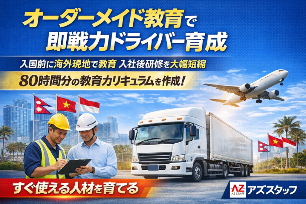 アズスタッフ、海外で80時間の実務教育を実施 外国人ドライバー入社後研修の短縮狙う