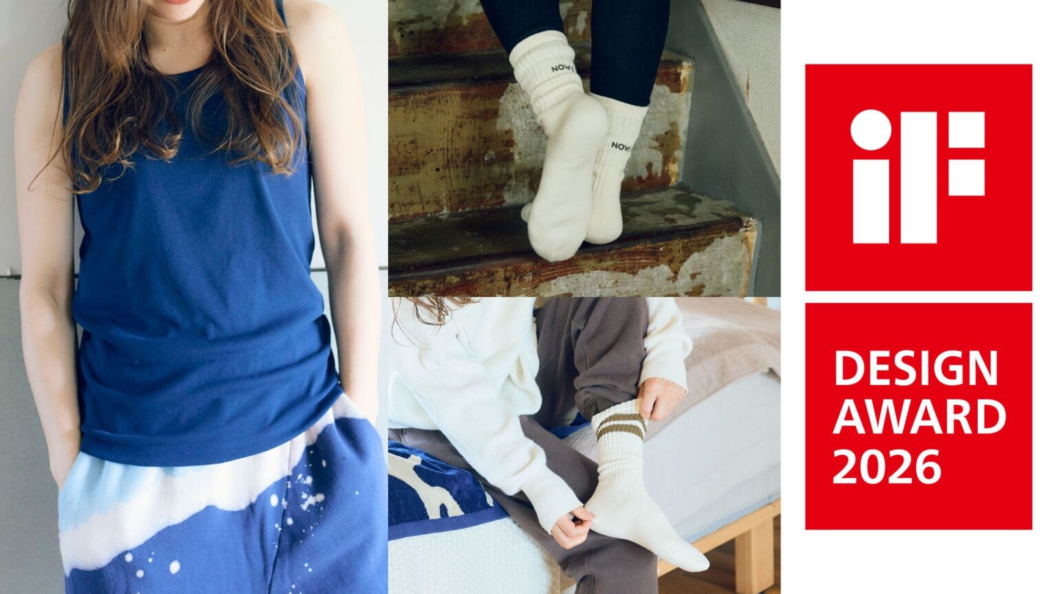 フロンティアの新ブランド「NOWU」2製品がiF DESIGN AWARD 2026受賞、PlaX™ソックスと再生ポリタンクトップ