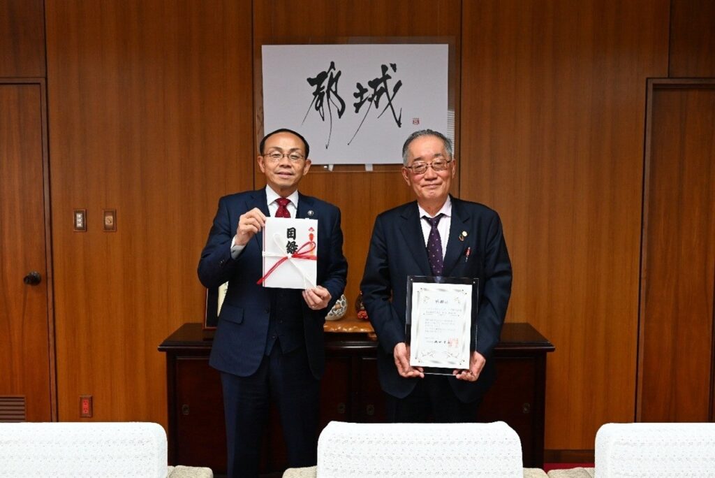 都城市、企業版ふるさと納税でフードテクノエンジニアリングに感謝状 農林畜産業振興へ寄附