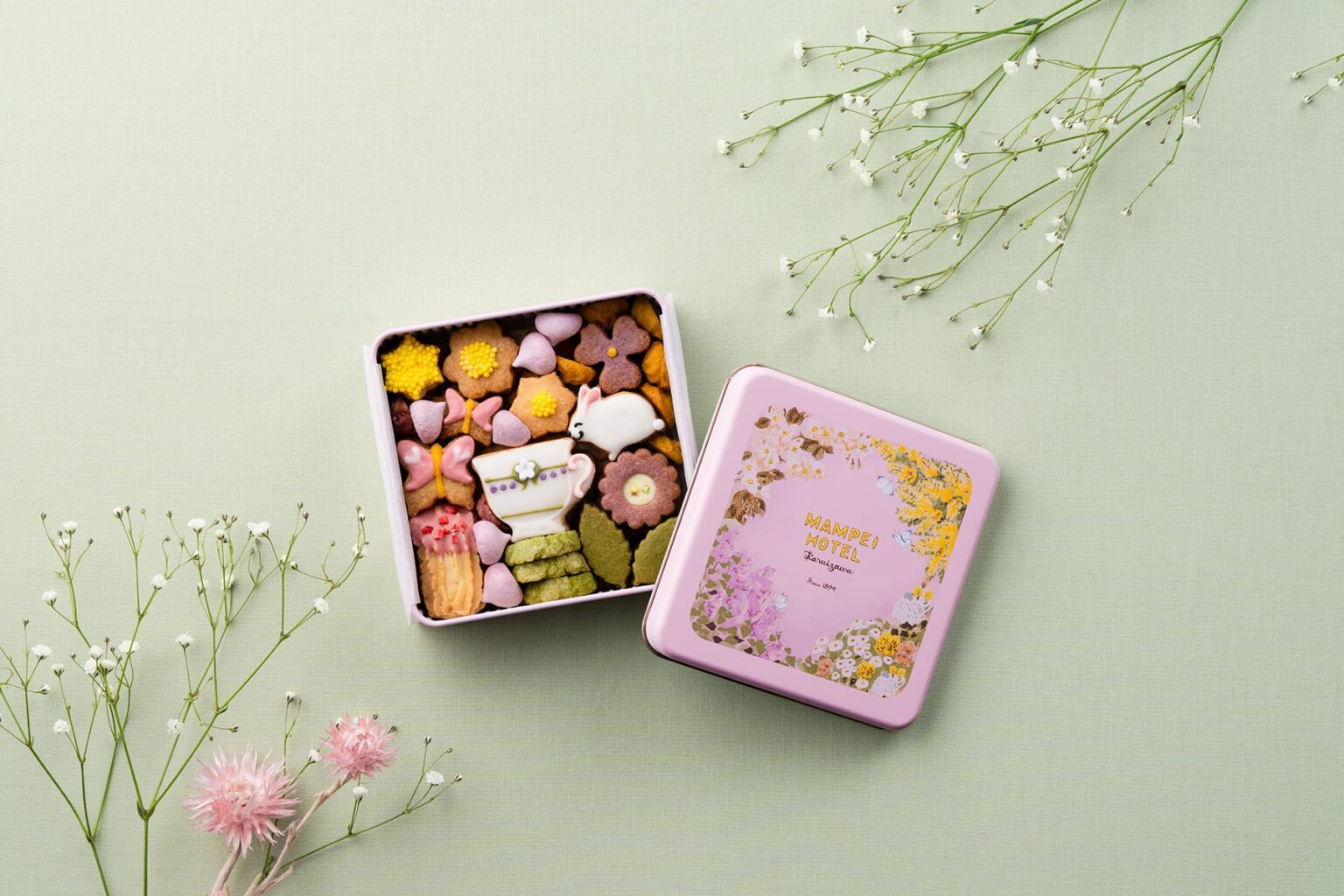 万平ホテル、春限定「フラワークッキー缶」第3弾を3月9日発売 11種155gで5,800円