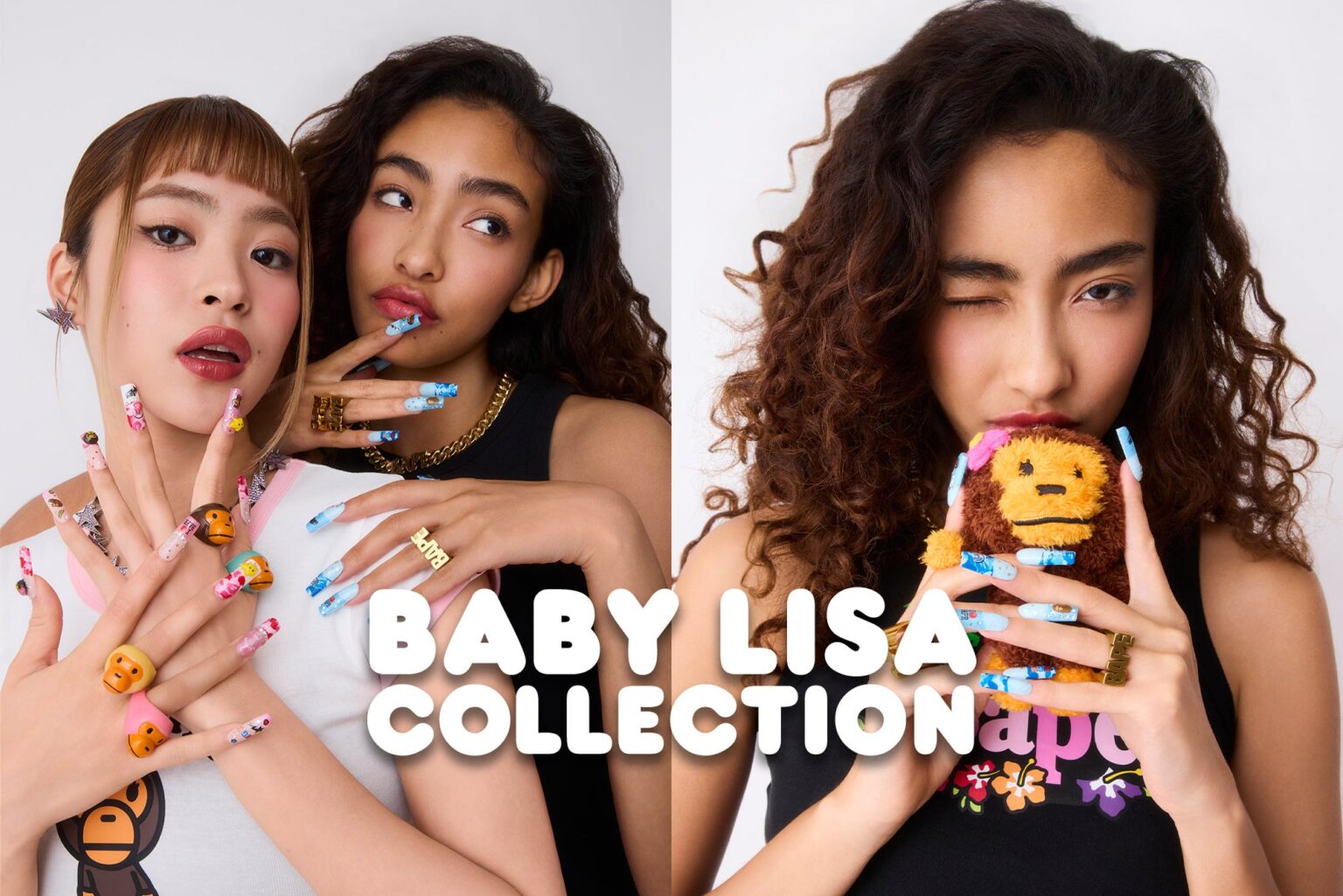 BAPEの“BABY LISA”新作アクセ、ネイルシール主役の全3アイテムを3月7日発売