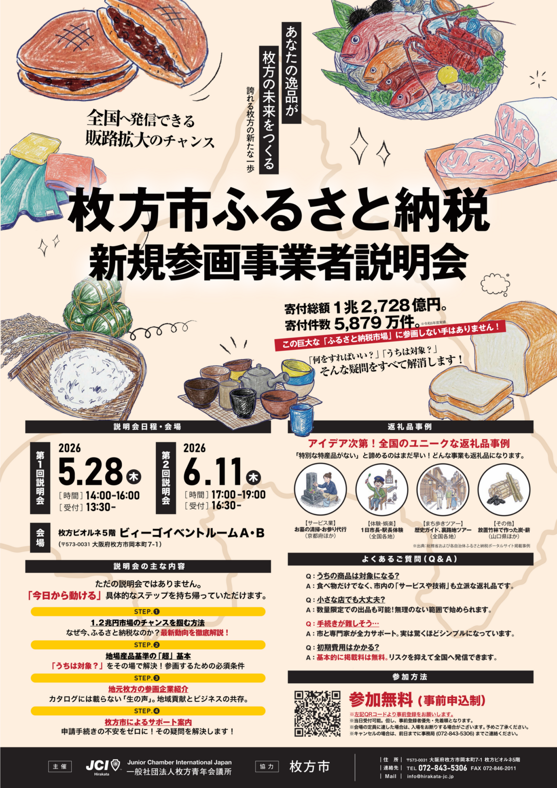 枚方市内事業者向け「ふるさと納税」新規参画説明会、5月28日と6月11日に開催