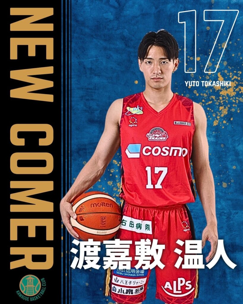 KAWAGOE BC、PG渡嘉敷温人と2026-27短期契約 背番号17でD1昇格狙う