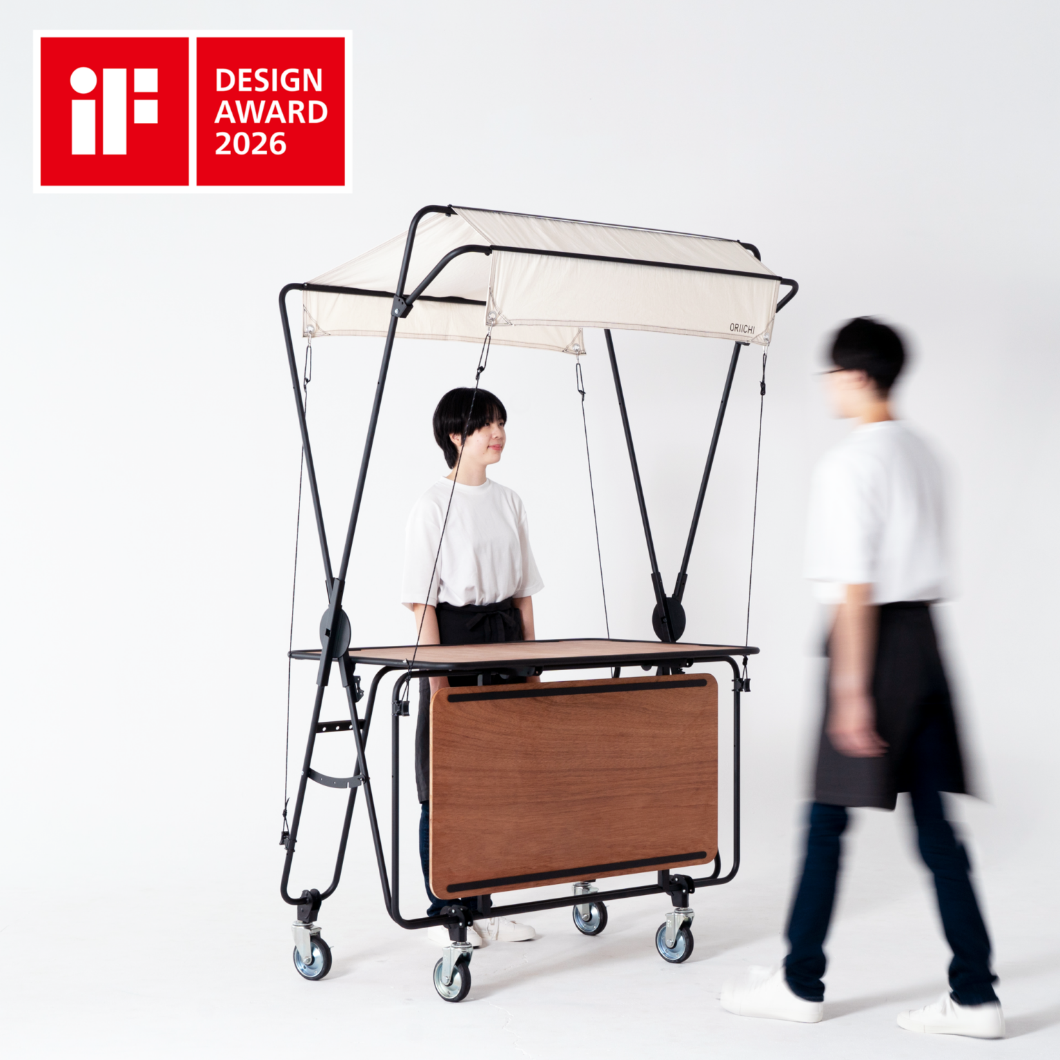 折り畳み式マルシェ什器「ORIICHI」、iFデザインアワード2026受賞 1万件応募から選出