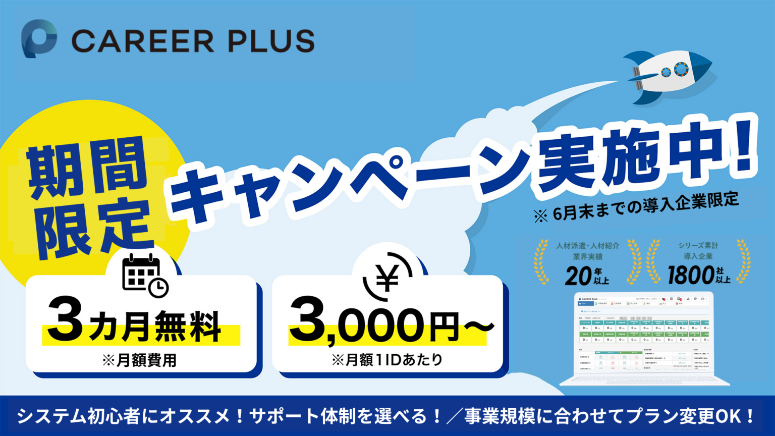 ブレイン・ラボ、人材紹介向け「CAREER PLUS」導入3カ月の月額費用を0円に