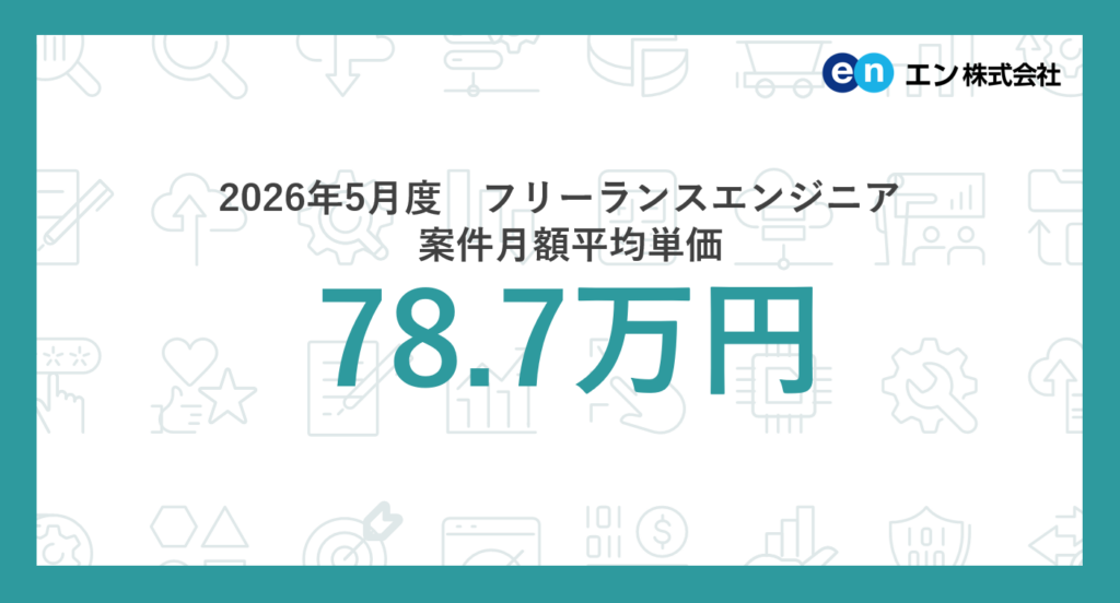 フリーランス案件の平均単価78.7万円、掲載43.8万件に エンが2026年5月データを分析