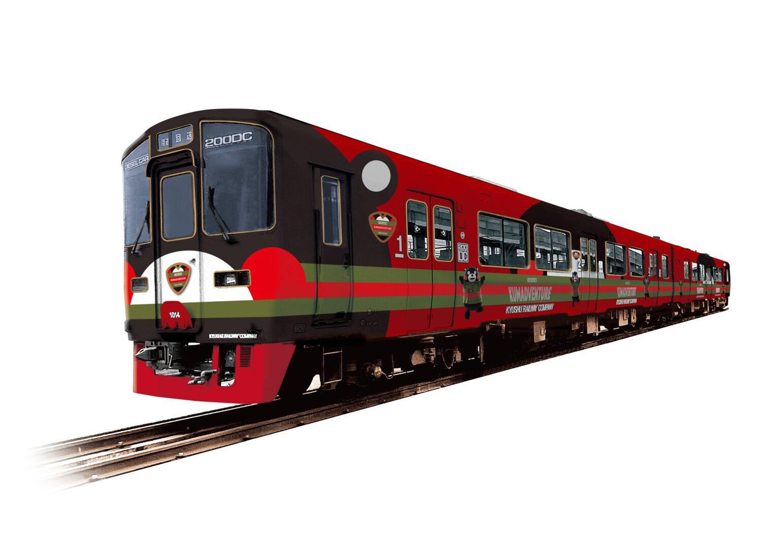 JR九州「くまモンアドベンチャー号」7月4日運行開始 八代駅でラッピング列車が当日限り並列停車