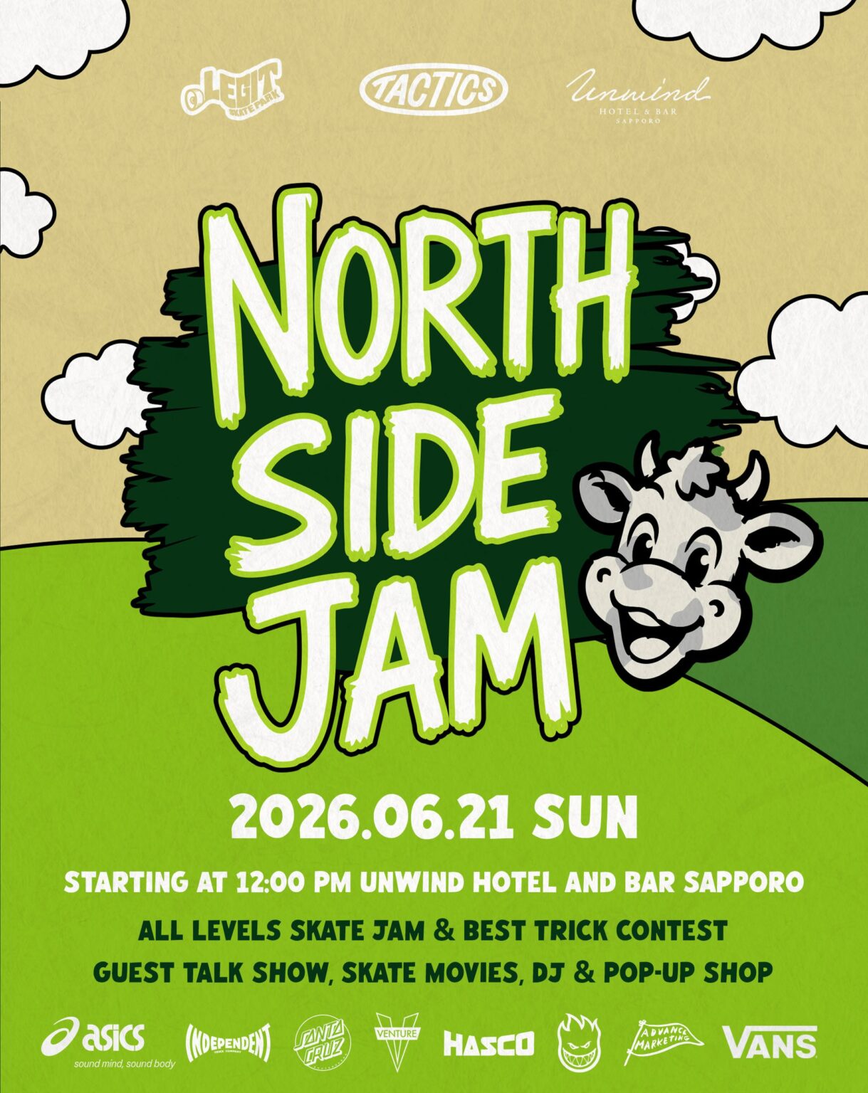 札幌でスケートイベント「NORTHSIDE JAM」6月21日開催、UNWIND HOTEL屋上などでレースやトーク