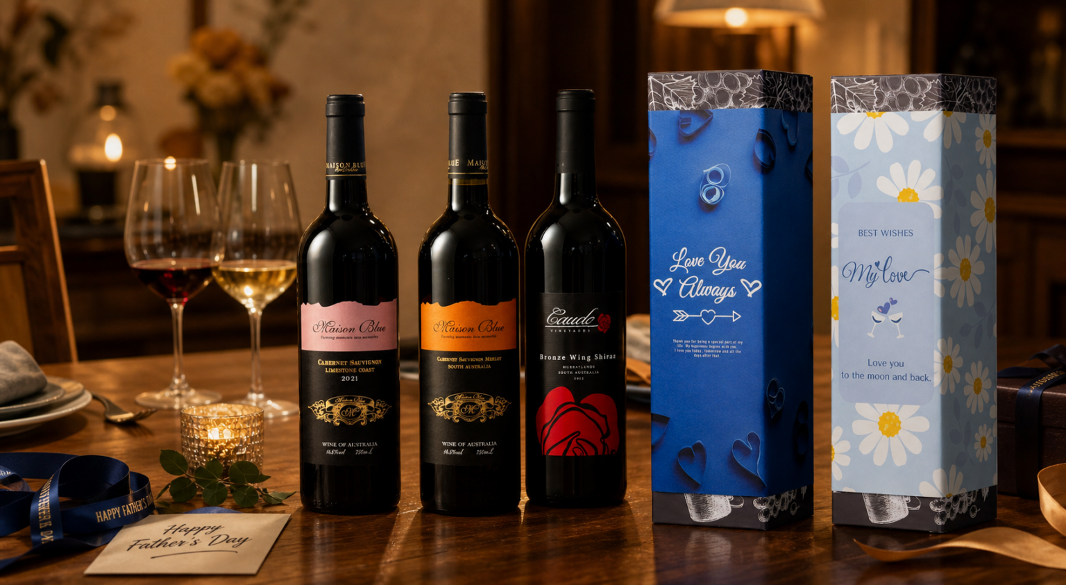 G’day Wine、父の日セールで豪州赤ワイン新作3種をAmazon発売 ブルー熨斗付きギフト箱も用意