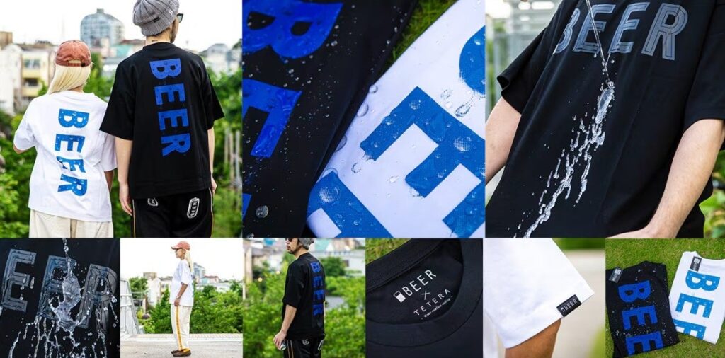 ビールも醤油も弾く「BEER 高撥水Tシャツ」発売、#着る撥水SNS企画も