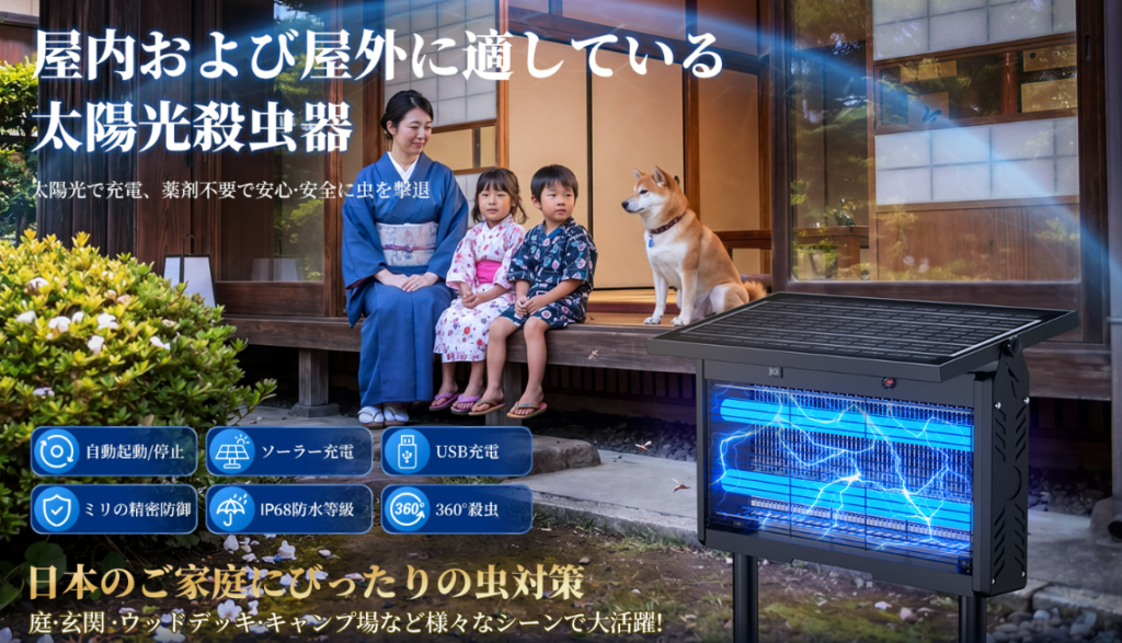 TRYFIREのソーラー式電撃殺虫器、Amazonで7,999円に 6月17日から6日間