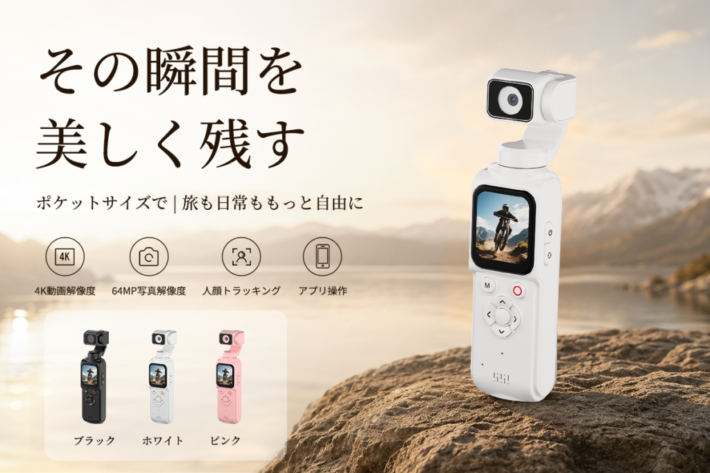 4K Vlogカメラ「AUSEK POCKET」CAMPFIREで7月3日11時公開、事前登録で最大50%OFF