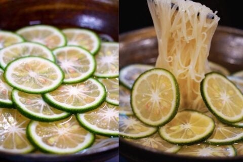 別府・ひょうたん温泉、館内食事処で「かぼす爽めん」など夏メニューを提供開始