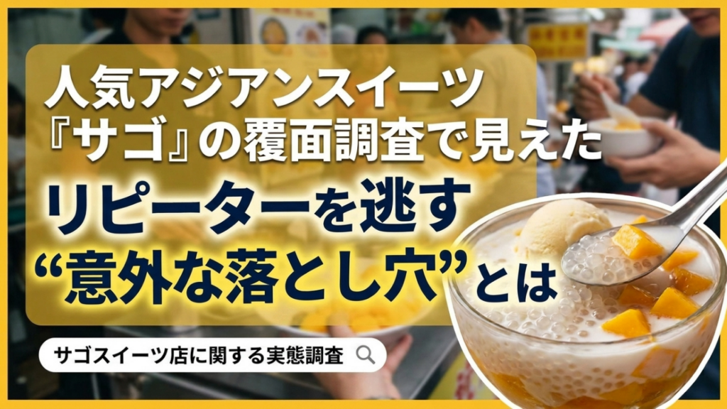サゴスイーツ店の覆面調査、商品・接客は高評価でも再来店意向は80% 清潔感が分かれ目に