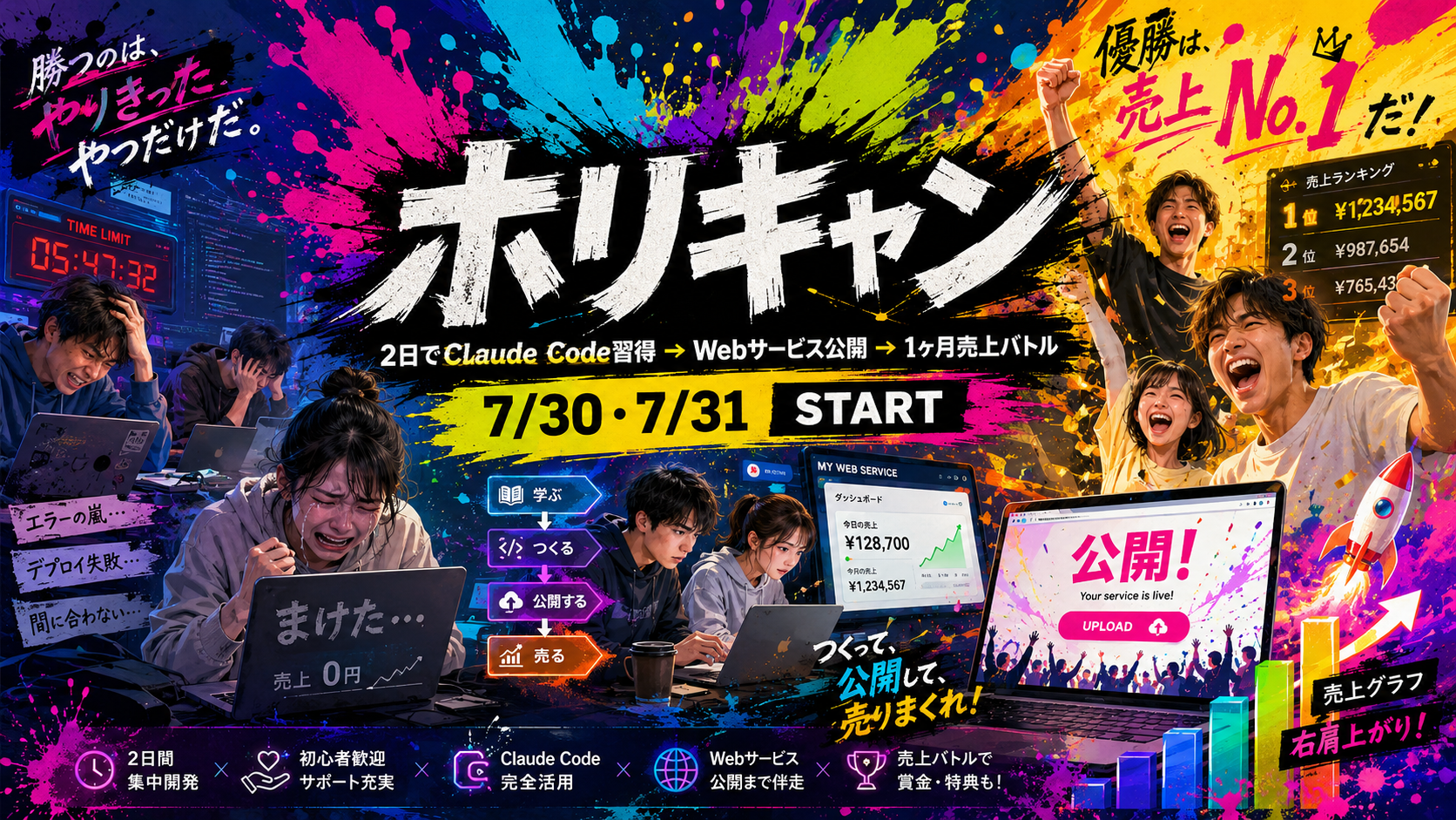未経験者向け「ホリキャン」開催、2日でClaude Code習得から公開まで 8月は売上競争 未経験者向け「ホリキャン」開催、2日でClaude Code習得から公開まで 8月は売上競争