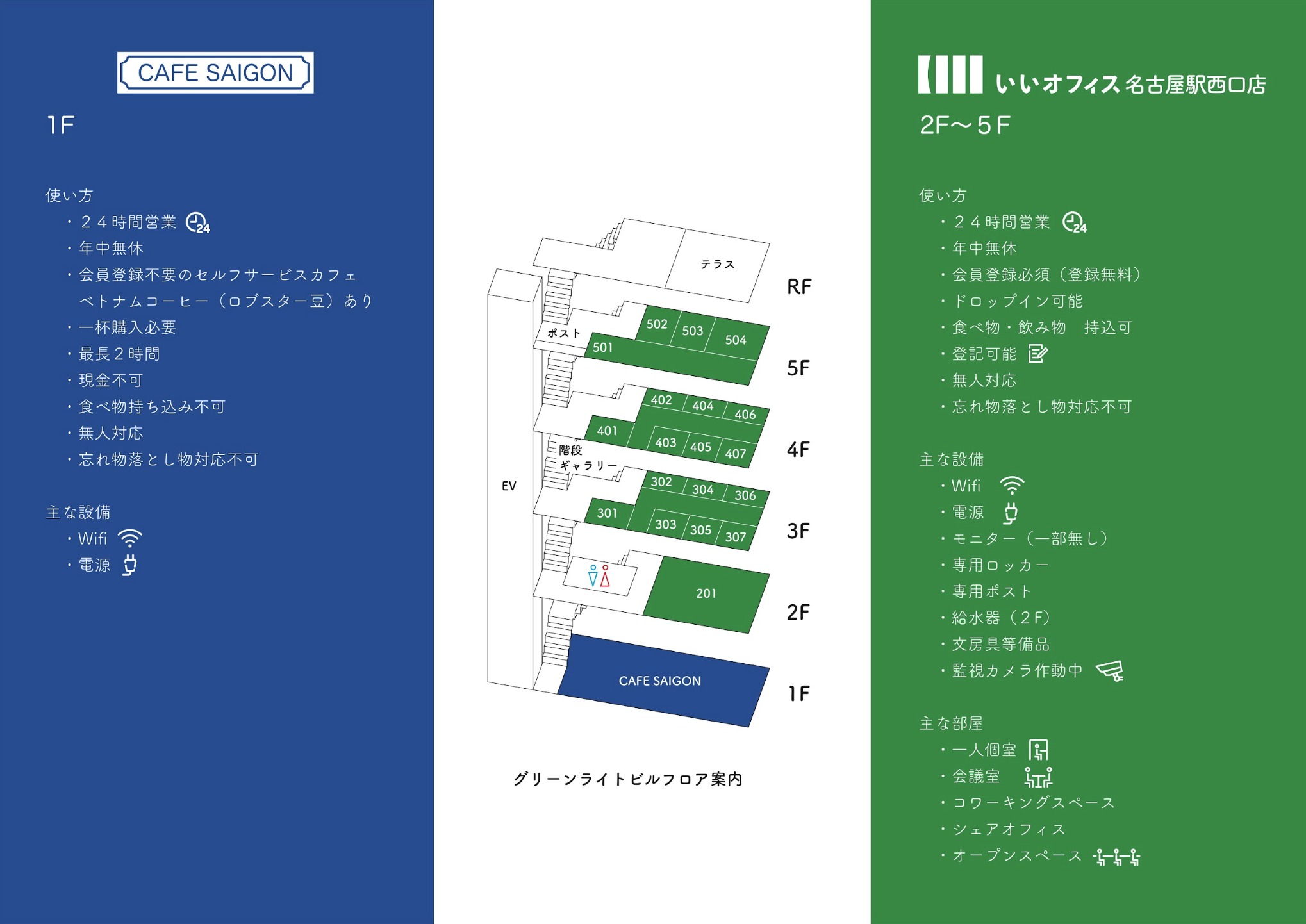 名古屋駅西口徒歩1分に「いいオフィス」新拠点、24時間365日で31席と個室17室