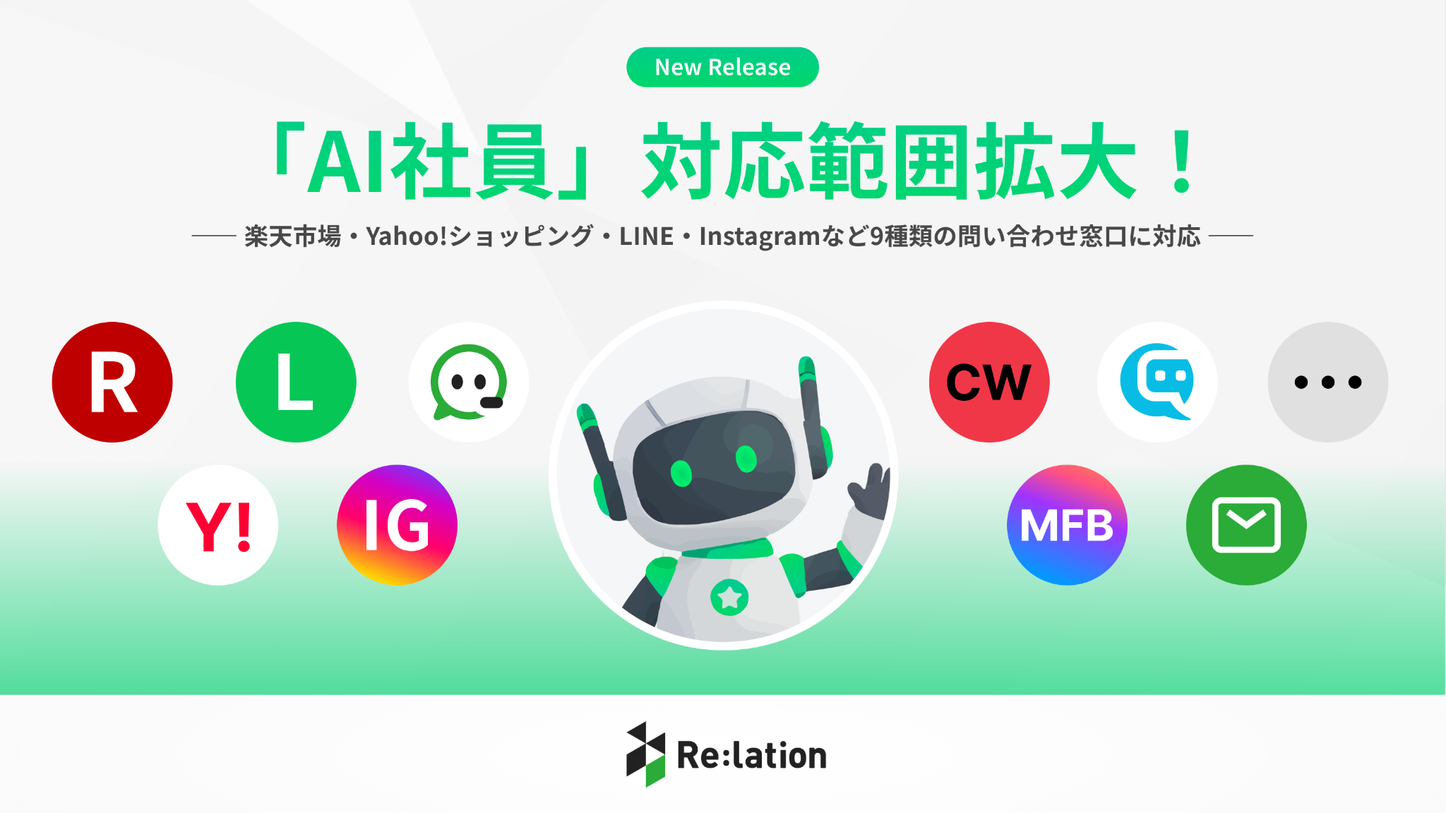 インゲージの「AI社員」、Re:lationで9窓口の問い合わせ自動対応を開始