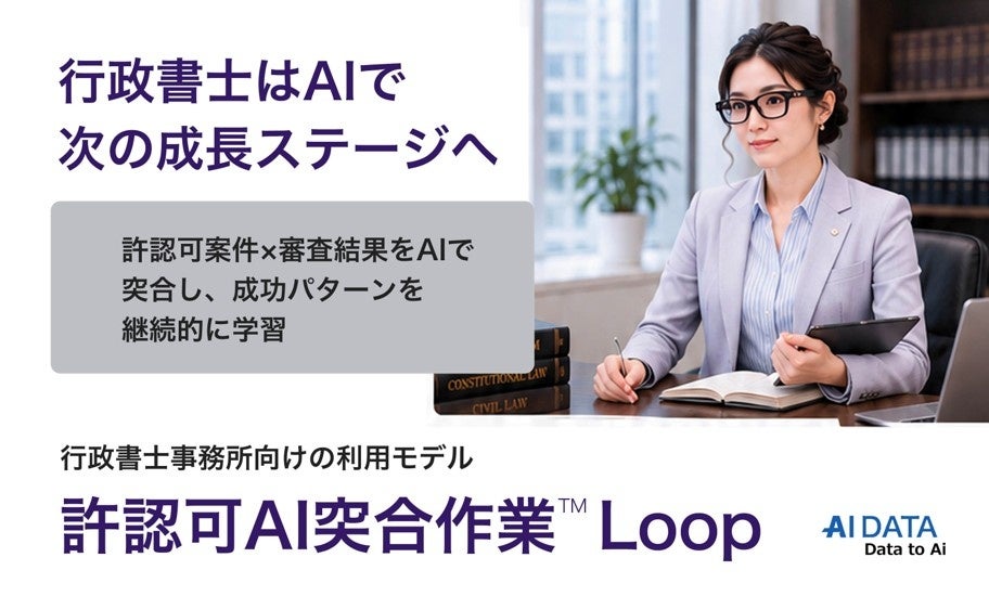行政書士向け「許認可AI突合作業™︎ Loop」提供開始、分散資料を閉域統合しAI孔明 on IDXで要件確認まで支援