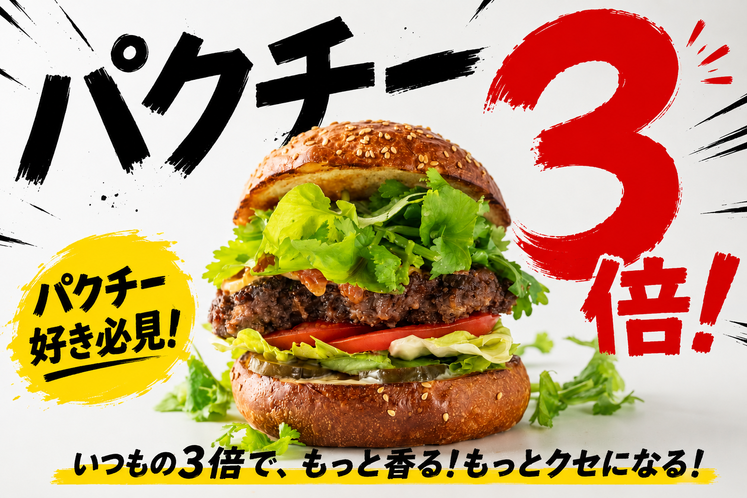 バーガーテラス大宮で「パクチー3倍祭り」 和牛パクチーサルサバーガーに別皿で約3倍 バーガーテラス大宮で「パクチー3倍祭り」 和牛パクチーサルサバーガーに別皿で約3倍