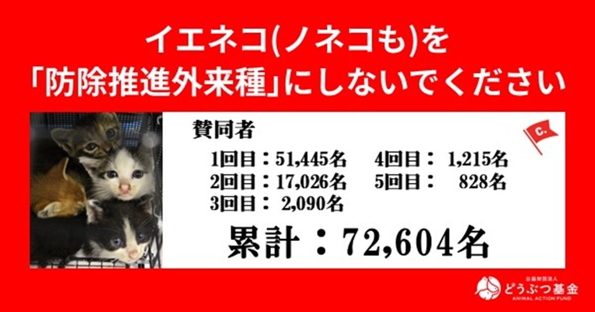 どうぶつ基金、外来種リスト表記めぐり環境省に意見書と公開質問状12項目を提出 署名累計7万2604筆 どうぶつ基金、外来種リスト表記めぐり環境省に意見書と公開質問状12項目を提出 署名累計7万2604筆